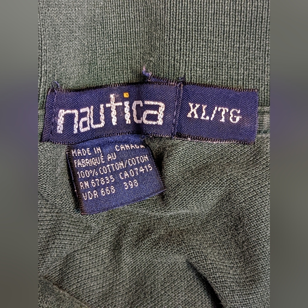Men's Vintage Y2K Nautica Short Sleeve Polo Hunter Green Size XL - Picture 3 of 6